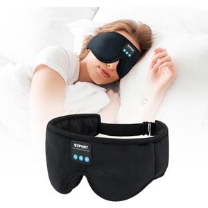 Bluetooth Sleep Mask Wireless Headphones 3D Bluetooth Eye Mask for Side Sleepers SYPVRY Blackout Eye Mask with Headphones Speaker for Airplane,Travel, Black