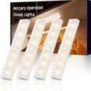 holoith 4 Pack Motion Sensor Closet Lights 3000K, Battery Powered Wireless Magnetic 45 Lumen Stick-On Anywhere Magnetic Night Light Bar, Led Safe Light Indoor for Closet Stairs Wardrobe Under Cabinet