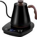 Gooseneck Electric Kettle, Intelligent Temperature Control, Stainless Steel Inner, Quick Heating, for Pour Over Coffee, Brew Tea, Boil Hot Water, 1000W 0.9L Black