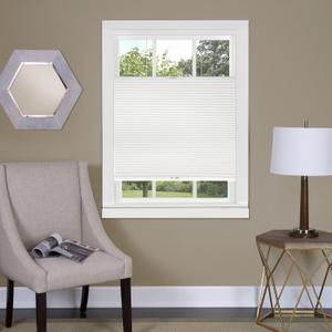 Cordless Cellular Pleated Window Shades - 27 Inch Width, 64 Inch Length - White - Light Filtering Top-Down Honeycomb Pull Down Blinds for Windows and Skylights by Achim Home Decor