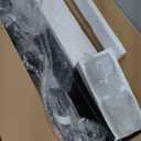 5-Light Bathroom Vanity Light, Modern Matte Black Bathroom Light Fixtures with Square Frosted Glass, Wall Sconces fixtures Over Mirror Restroom,Living Room Hallway E26