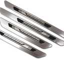 Outside Door Sill Scuff Plate Guard Cover Trim Stainless Steel (Silver) 