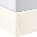 Amazon Basics Lightweight Pleated Bed Skirt, Queen, Off White, Solid