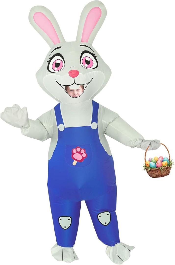 Easter Bunny Costume Kids Inflatable Bunny Costume for Kids Rabbit Costume Boys Girls Blow Up Costume for Kid Cosplay Party