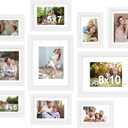 Povrgive Picture Frames, Made of Real Glass and Wooden Frame, Gallery Photo Frames Set of 10 for Collage Wall Decor, Multi Sizes Including 8x10, 5x7, 4x6 for Mounting or Tabletop Display, White