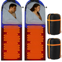 2 Pack Heated Sleeping Bag for Adults USB Electric Cold Weather Sleeping Bag with 4 Zone Carbon Fiber 3 Adjustable Heating Levels Waterproof for All Season Camping & Hiking