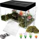 Hanging Turtle Basking Platform, 9.8x6.3x6.3'' Adjustable Aquatic Turtles Ramp Dock,Acrylic Topper Platform Tank Accessories for Baby Turtles,Red Eared Slider(Medium)