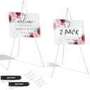 ARTASY 63" Easel Stand for Wedding Signs, Posters, Portable Artist Easel for Painting Canvas, Tripod for Home and Office, Supports 5 lbs-White 1/Pack