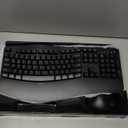 Wireless Keyboard and Mouse Combo, 2.4G Full Size Wave Keys Ergonomic Keyboard with Wrist Rest and 3-Level DPI Adjustable Wireless Ergonomic Mouse for Windows, Mac OS Desktop/Laptop/PC(Black)