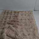 MACINGO Faux Fur Throw Blanket for Couch, Fuzzy Soft Plush Thick Bubble Blanket for Sofa Bedroom Living Room, 160 x 200 Inches Beige