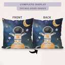 Space Decor for Boys Room,Rocket Pillow Covers 18x18 Set- 2 Galaxy Themed Bedroom Decor,Space Gifts,Universe Galaxy Space Planet Space Pillowcase for Sofa Bed,Galaxy Themed Decorations(Blue)