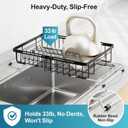 iSPECLE Expandable Dish Drying Rack for Kitchen Sink - Rust Resistant Adjustable Over the Sink Dish Drainer with Non Slip Rubber, 12.7" W x 12.8"-25.2" L, Black