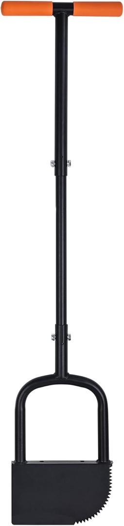 Height Adjustable Garden Edger Tool, Hand Steel Edger, Half Moon Lawn Edger, Saw-Tooth with Very Sharp Blade Manual Edger