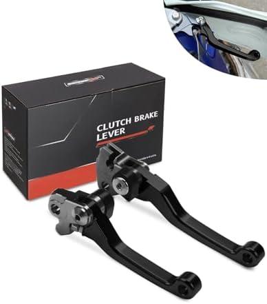 JFG RACING Dirt Bike Foldable Clutch Brake Levers,Clutch Lever Breakaway Levers for KX65 00-24/KX85 01-24/KX100 01-21/KX250 00-04/KX125 00-05/KX112 22-24/KX500 KX250F 2004-Black