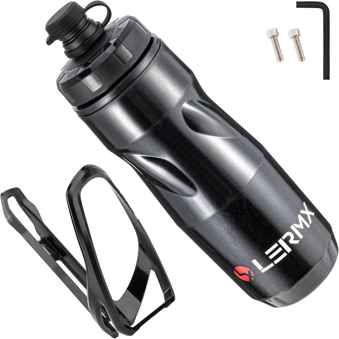 Outdoor Bike Water Bottle Cages, Outdoors Water Bottles, Universal Bicycle Water Bottle Holder with Water Bottle Cages for Outdoor Cycling (Black)