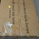 Solid Wooden Modern Triangle Coffee Table: Unique Funky Coffee Tables for Living Room, Oval Mid-Century Irregular Abstract Tea Tables for Patio Office Balcony Bedroom (Walnut, 33" L x 22" W x 16" H)