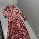 BATHGOWN Women's Long Velvet Kimono Robes Elegant Sexy V Neck Nightgown Soft Warm Sleepwear for Christmas Party
Color: Pink