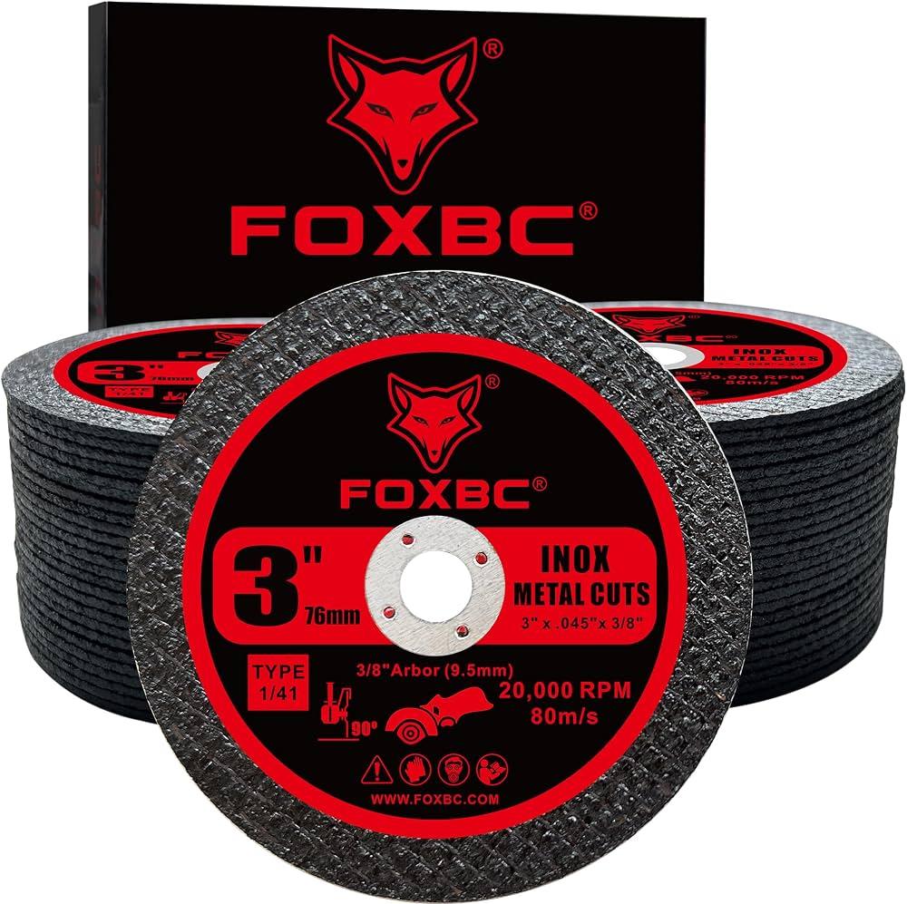FOXBC 3 Inch Cut Off Wheel Discs, Metal & Stainless Steel Cutting Disc for Die Grinder