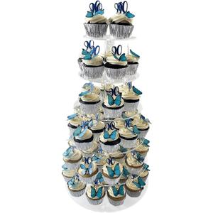 Gowing 6 Tier Cupcake Stand, Cupcake Tower Display, Round Cupcake Holder, Cupcake Display Stand with Base, Acrylic Clear Tiered Dessert Stands for Party