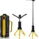 15000mAh Rechargeable Telescopic Camping Light, Portable Flashlight & Lantern with Reinforced Tripod Base, Height Adjustable Dimmable Tent Light, Power Bank for Outdoor BBQ, Hiking, Job Site, Yellow