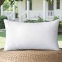 MIULEE Outdoor Pillows 12x20 Pillow Insert Throw Pillow Insert, Water-Resistant Premium Outdoor Pillow Stuffer Sham Rectangle for Couch Sofa Patio Furniture Cushion Porch Swing