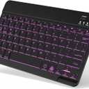 Backlit Bluetooth Keyboard Small Portable Wireless Keyboard Rechargeable Illuminated for Android Samsung Tablet Cell Phone Smartphone iPad A16 11th 10th Generation iPad Pro Air Mini iPhone (Black)