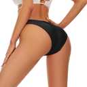 Bellecarrie Womens Cheeky Brazilian Scrunch Butt Bikini Bottoms Low Rise High Cut Sexy Womens Swim Bottoms (L)