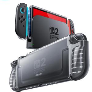 Mumba Dockable Clear Case for Nintendo Switch 2 2025, Crystal Protective Cover with Quick-Release Joy-Con Design and TPU Grip Compatible with New Nintendo Switch 2 7.9 Inch Console (Frost)
