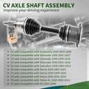 Front CV Axle Shaft Assembly Compatible with Avalanche 2500 2003-2006 Silverado 1500 2001-2007 Silverado 2500 1999-2010 Replace 66-1325 NCV3898