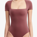 PUMIEY Women's Square Neck Short Sleeve Bodysuit T Shirts Tops For Women Trendy Smoke Cloud Pro Collection, XS