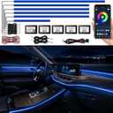 Acrylic Interior Car LED Strip Light with Wireless APP, RGB 6 in 1 & 175 inches 593 LEDs,Car Ambient Lighting Kits Sound Active Function Music Sync LED Strip for Car Accessories