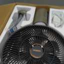 Outdoor Fans for Patios,Cordless Outdoor Fan with Light and Remote,Pedestal to Tabletop & Hanging,Battery Operated Rechargeable Fan,12" Oscillating Fan For Quiet,8 Speeds,Timer,Gazebo,Deck,Porch,Brown