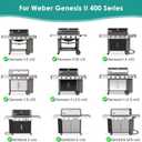 SafBbcue 6789 Full Size Griddle for Weber Genesis II 400 Griddle Insert Flat Top Grill Insert for Weber GS4 Genesis II 400 Grill Parts E410 S410 E435 S435 E440 Carbon Steel, 26.2" x 18.8" x 0.5"
