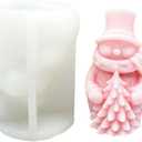 Christmas Snowman Candle Mold Wizard Silicone Mold for Soap Soy Wax Epoxy Resin DIY Handcraft Party Dinner Ornaments Decoration (Christmas Tree)