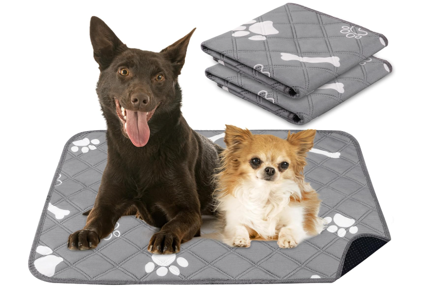 PatiencET Washable Pee Pads for Dogs, 18'' x 24" Reusable Puppy Pads with Super Absorbent for Pet Training, Housebreaking and Incontinence, 2 Pack Puppy Potty Pads with Waterproof Bottom