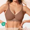 Wireless Bras for Women No Underwire Jelly Bras Seamless Push Up Full Coverage Bralettes Comfortable Everyday Bra (Medium, Brown)