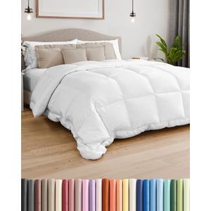 Oversized Queen Size, White Alternative Down Comforter - Warm, Lightweight & Breathable Hotel Quality Bedding Set for Men, Women, Kids & Teens - All Season Cooling Microfiber Duvet Insert Comforter