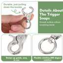 50PCS Trigger Snap Hooks, Heavy Duty Swivel Lobster Clasps, Zinc Alloy Metal Clasps for Pet Cage Dog Leash Keychain DIY