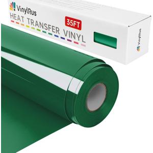 VinylRus Heat Transfer Vinyl-12 x 35FT Green Iron on Vinyl Roll for Shirts, HTV Vinyl for Silhouette Cameo, Easy to Cut & Weed