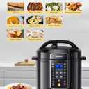 COMFEE 12-in-1 Electric Pressure Cooker, Instant Multi, Non-Stick Pot, Yogurt Maker, Rice Cooker, Slow, Sauté Steamer, Pressure Cooker 6 Quart Black