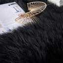 EasyJoy Ultra Soft Fluffy Shaggy Area Rug Faux Fur Rug Chair Cover Seat Pad Fuzzy Area Rug for Bedroom Floor Sofa Living Room (2 x 3 ft Sheepskin, Black)