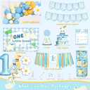 One Little Goose Birthday Party Decorations,Goose 1st Birthday Party Decorations, Little Goose First Party Supplies Backdrop Balloon Garland Cake Topper Balloon Box for One Year Old Boy