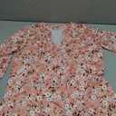 Uhiger Womens Blouses Dressy Casual Spring Tops for Women 2025 Trendy 3/4 Sleeve Blouses for Women Business Casual Long Shirts to Wear with Leggings Evening Tunics for Weddingg Guest Pink Floral M