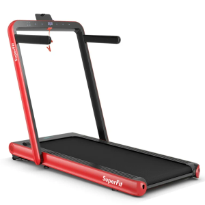 4.75HP 2 In 1 Folding Treadmill W/Remote APP Control - Red