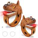 Dinosaur Walkie Talkies for Kids Rechargeable, Wrist Two Way Radios with Flashlight, Long Range Outdoor Adventure Toys,Brown Dino Watch Walkie Talkie Birthday Gifts for Boys Girls Ages 4-12