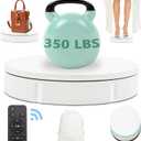 Prolee Rotating Display Stand 350lbs Capacity, 360 Degree Rotating Turntable 12 Inch, Turntable for Photography, Automatic Remote Control Display Platform with 5 Colour Surface Covers and Carry Bag (White)