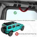 Grab Handles Roll Bar Hand Grips Accessories for Jeep Wrangler TJ JK JL & Gladiator, fits Sahara/Rubicon/Willys/4XE/Sport (No Sky One-Touch), Red 2 Packs