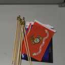Military Flag Set Small Mini Army Armed Forces Hand Held Flags on Wooden Stick for Memorial Day, Veterans Day, 5x8 Inch, 20 Pack