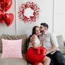 RIICFDD Beige Valentines Day Pillow Covers with 3D Plush Heart Design Reusable Pillow Cover Valentines Decorations 18 * 18 in Square Pillowcases for Wedding Anniversary Home Sofa Party Decor