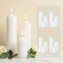Set of 12 White Pillar Candles - 2x3, 6, 8 Inch Unscented Dripless Smokeless Candles, Long Lasting Bulk Candles for Wedding, Party Centerpiece Decor
